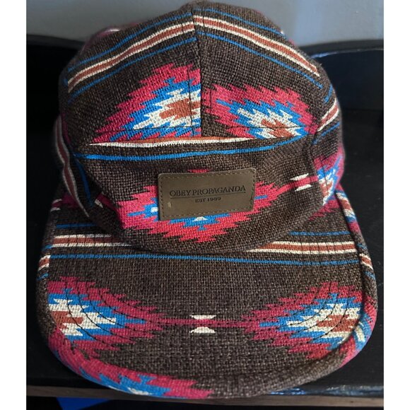 Obey Propaganda Retro Y2K Boho Asymmetrical Art Print Newsboy Ivy Cap Hat - Picture 2 of 8